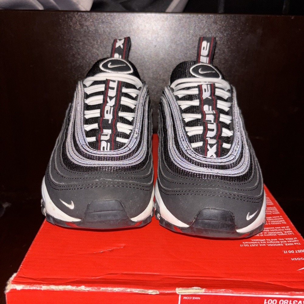 Black And Grey Reflective Nike Air Max 97 GS Youth Size 5.5Y - Picture 2 of 8